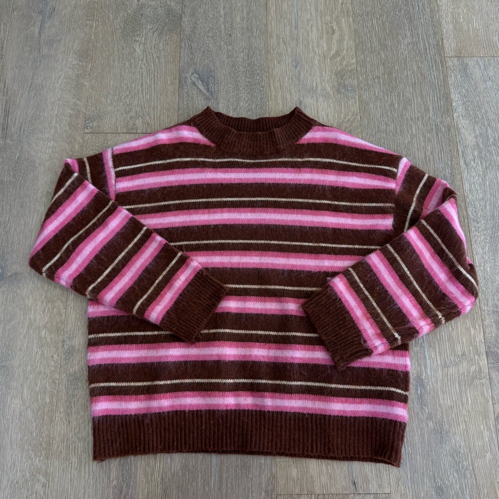 Striped Pink and Brown Sweater